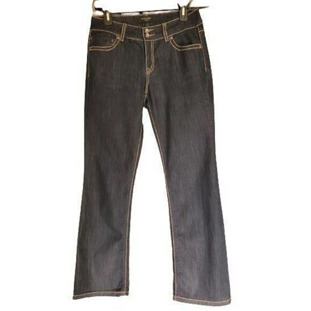 Women's Thick Stitched Copper Bling Low Rise Dark Denim Jeans Size 8 NWOT